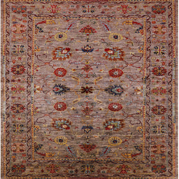 Square Machine Washable Industrial Modern Saffron Red Rug, wshurb2424