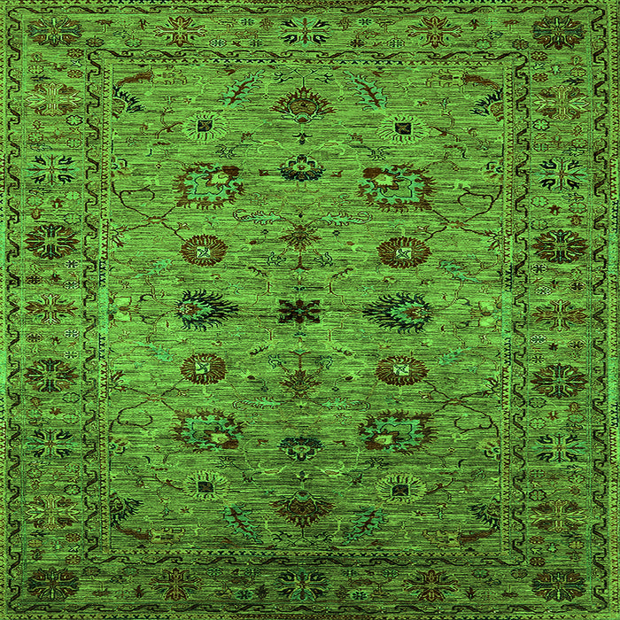 Square Oriental Green Industrial Rug, urb2424grn