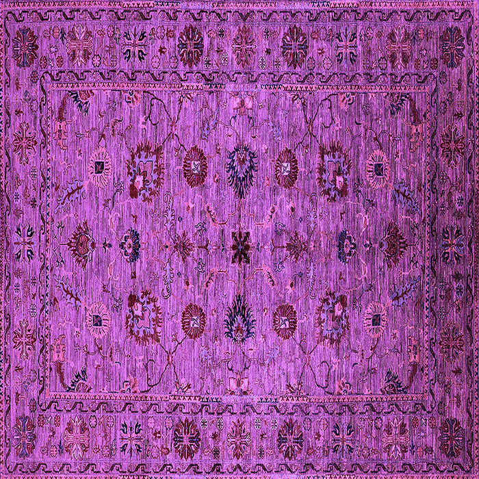 Square Machine Washable Oriental Purple Industrial Area Rugs, wshurb2424pur