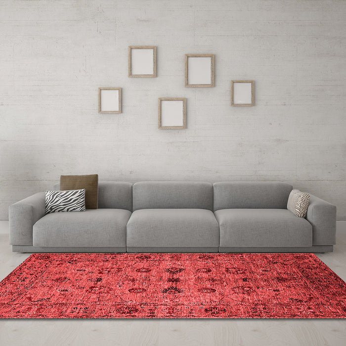 Industrial Red Washable Rugs