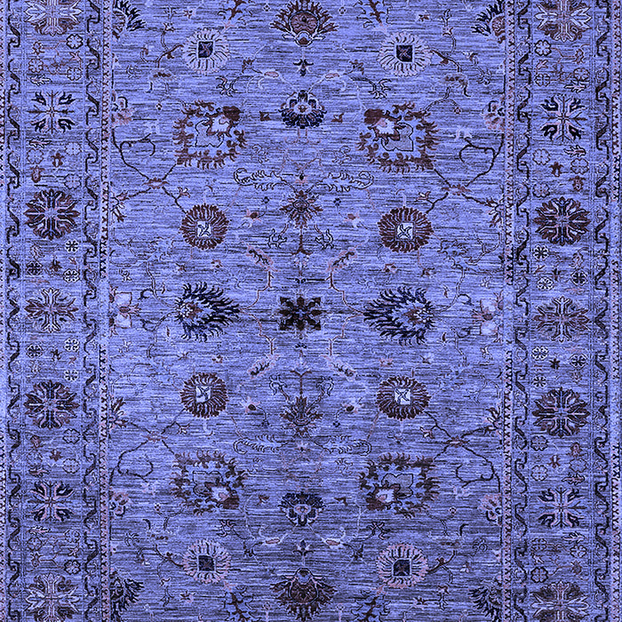 Machine Washable Oriental Blue Industrial Rug, wshurb2424blu