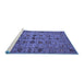 Sideview of Machine Washable Oriental Blue Industrial Rug, wshurb2424blu