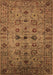 Machine Washable Oriental Brown Industrial Rug, wshurb2424brn