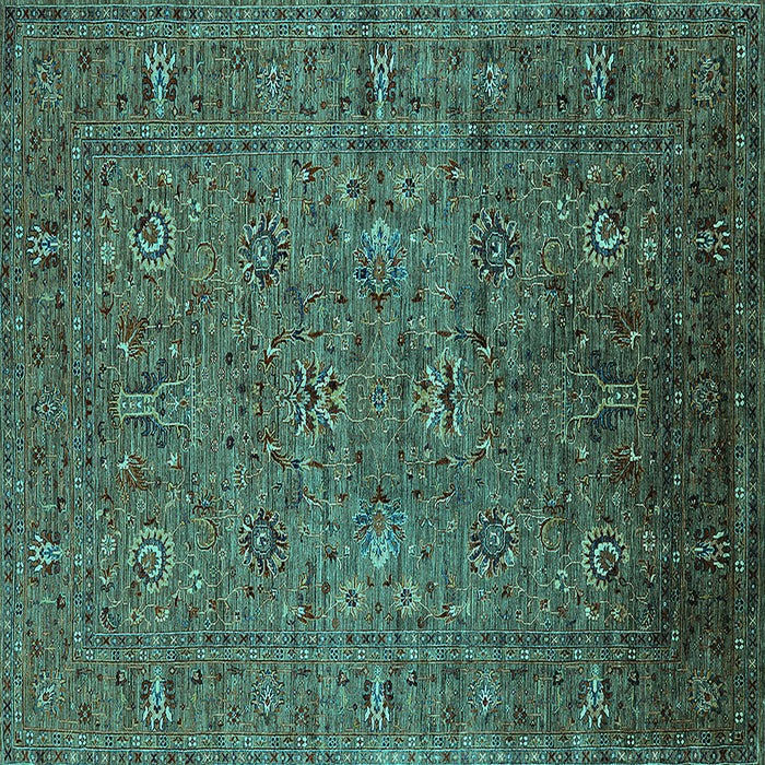 Square Oriental Turquoise Industrial Rug, urb2425turq