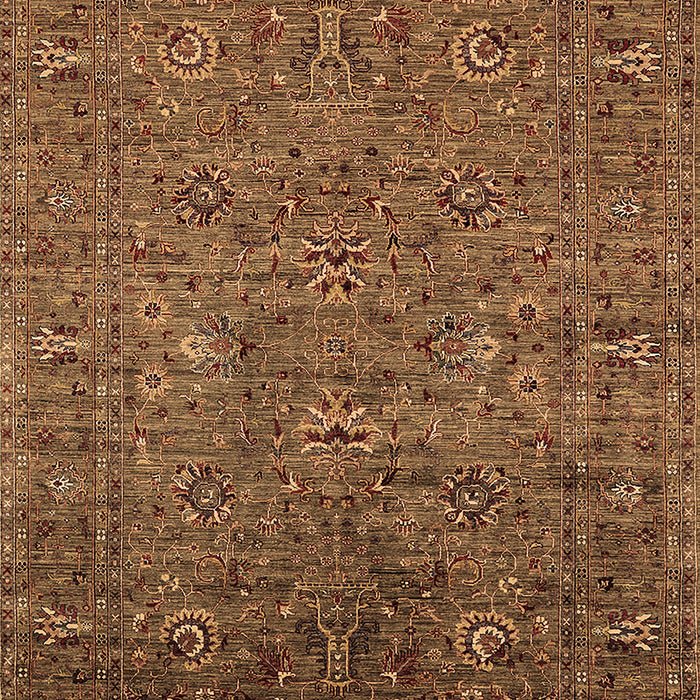 Machine Washable Oriental Brown Industrial Rug, wshurb2425brn