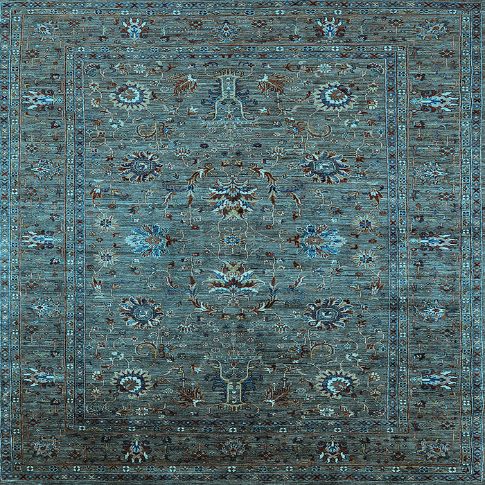 Square Oriental Light Blue Industrial Rug, urb2425lblu