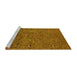 Sideview of Machine Washable Oriental Yellow Industrial Rug, wshurb2425yw