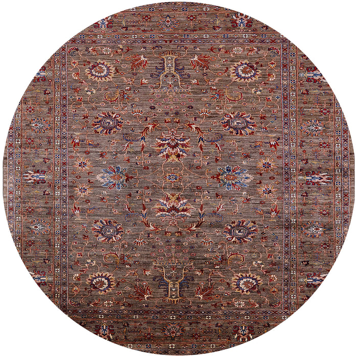 Round Machine Washable Industrial Modern Vermilion Red Rug, wshurb2425