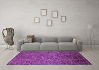 Machine Washable Oriental Purple Industrial Rug, wshurb2425pur