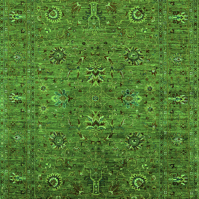 Machine Washable Oriental Green Industrial Area Rugs, wshurb2425grn