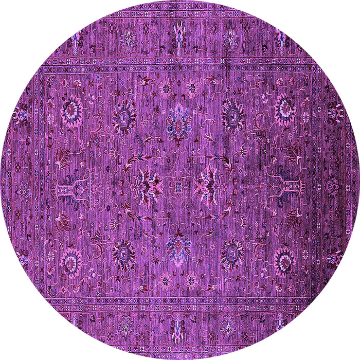 Round Machine Washable Oriental Purple Industrial Area Rugs, wshurb2425pur