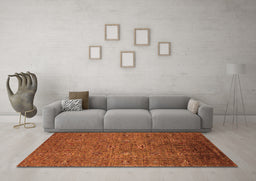 Machine Washable Oriental Orange Industrial Area Rugs in a Living Room, wshurb2425org