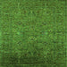 Square Machine Washable Oriental Green Industrial Area Rugs, wshurb2425grn