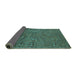 Sideview of Oriental Turquoise Industrial Rug, urb2425turq