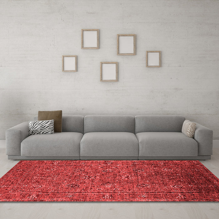 Industrial Red Washable Rugs