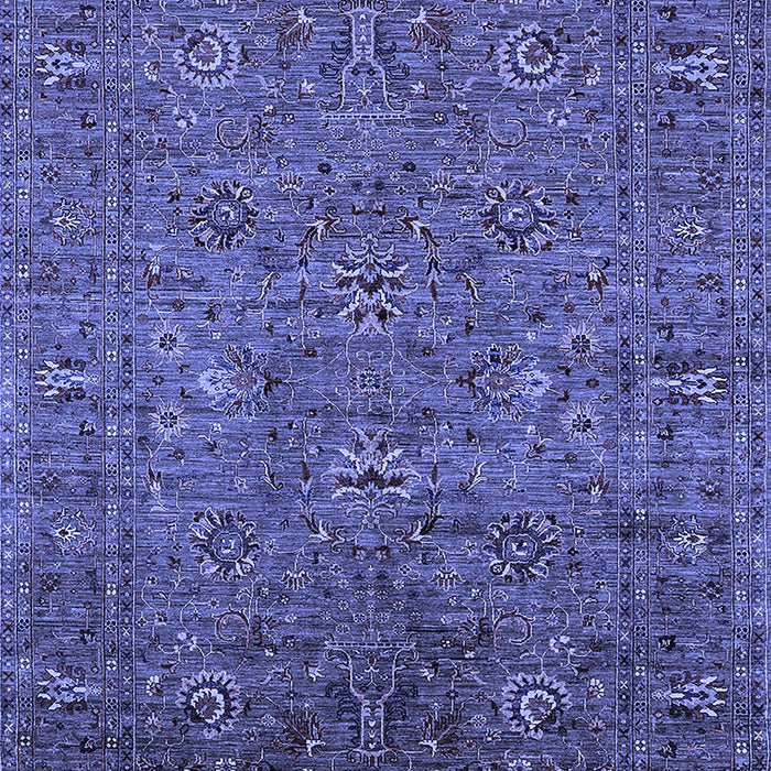 Machine Washable Oriental Blue Industrial Rug, wshurb2425blu