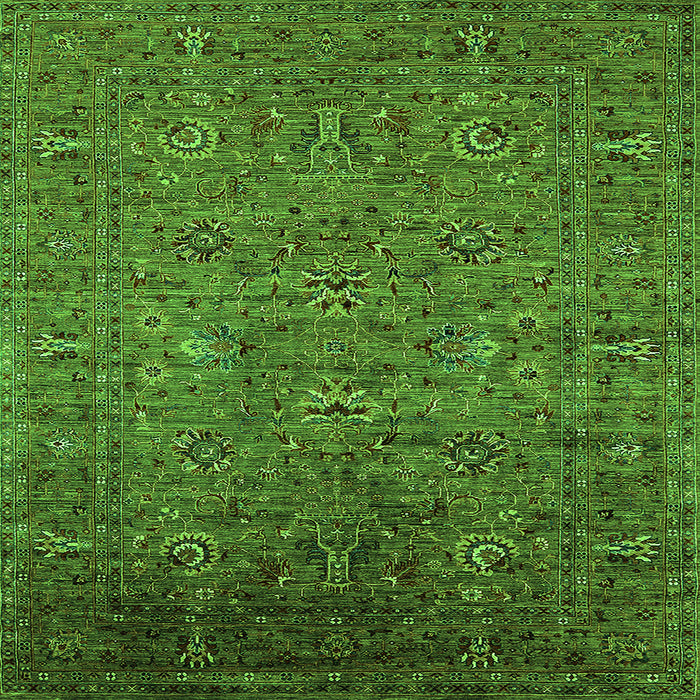 Square Oriental Green Industrial Rug, urb2425grn