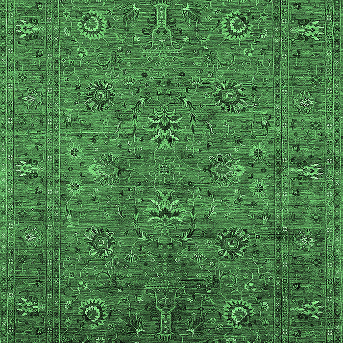 Machine Washable Oriental Emerald Green Industrial Area Rugs, wshurb2425emgrn