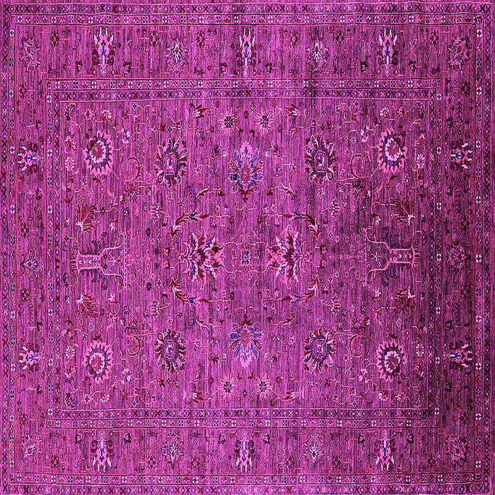 Square Machine Washable Oriental Pink Industrial Rug, wshurb2425pnk