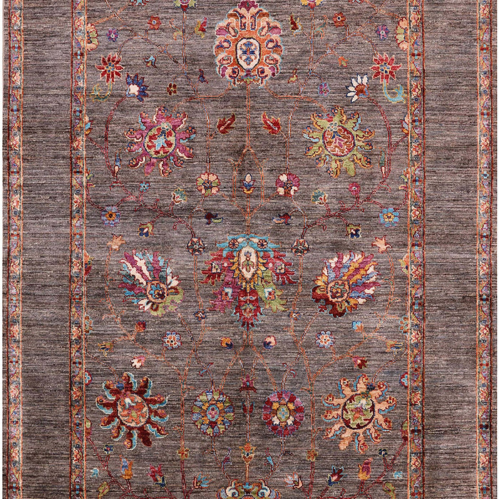 Mid-Century Modern Chestnut Brown Oriental Rug, urb2426