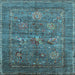 Square Oriental Light Blue Industrial Rug, urb2426lblu