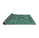 Sideview of Oriental Turquoise Industrial Rug, urb2426turq