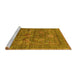 Sideview of Machine Washable Oriental Yellow Industrial Rug, wshurb2426yw