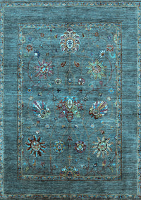 Oriental Light Blue Industrial Rug, urb2426lblu