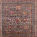 Square Mid-Century Modern Chestnut Brown Oriental Rug, urb2426