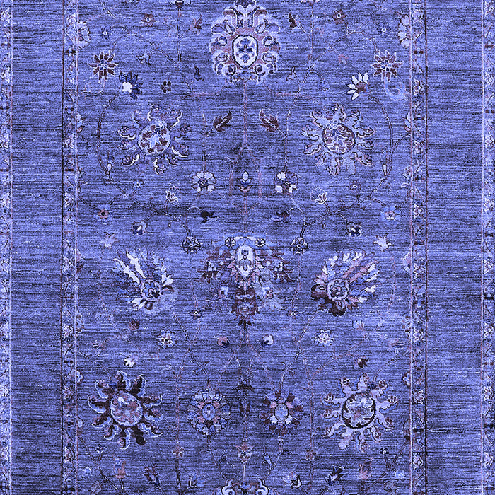 Machine Washable Oriental Blue Industrial Rug, wshurb2426blu