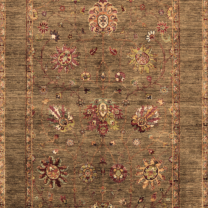 Machine Washable Oriental Brown Industrial Rug, wshurb2426brn