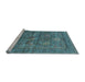 Sideview of Machine Washable Oriental Light Blue Industrial Rug, wshurb2426lblu