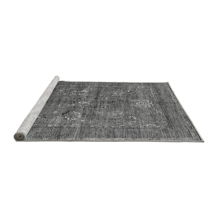 Sideview of Machine Washable Oriental Gray Industrial Rug, wshurb2426gry