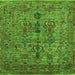 Square Oriental Green Industrial Rug, urb2427grn