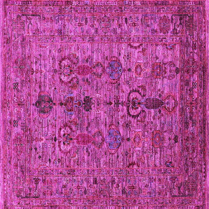 Square Machine Washable Oriental Pink Industrial Rug, wshurb2427pnk