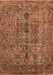 Machine Washable Oriental Brown Industrial Rug, wshurb2427brn