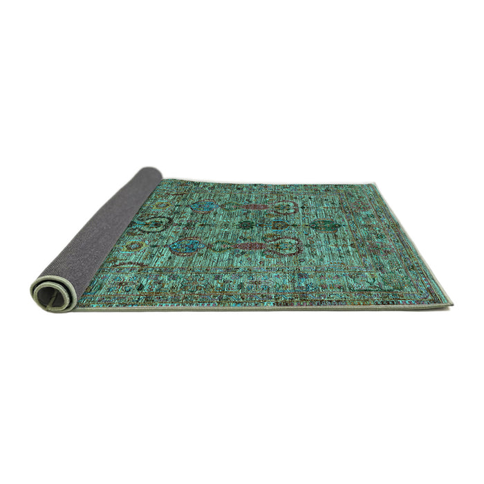 Sideview of Oriental Turquoise Industrial Rug, urb2427turq