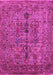 Machine Washable Oriental Pink Industrial Rug, wshurb2427pnk