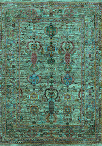 Oriental Turquoise Industrial Rug, urb2427turq