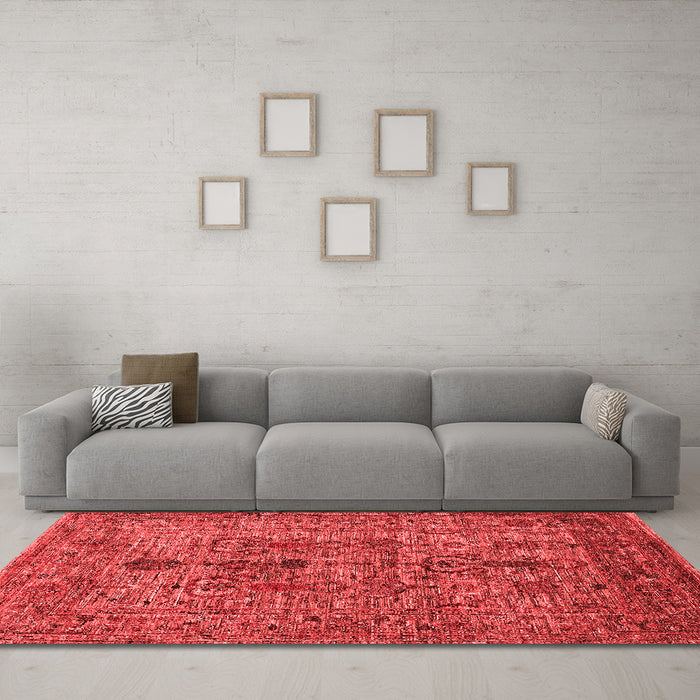 Industrial Red Washable Rugs