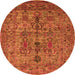 Round Oriental Orange Industrial Rug, urb2427org