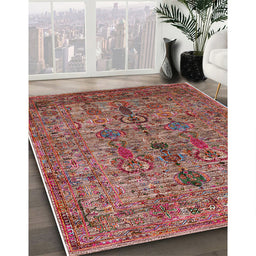 Machine Washable Industrial Modern Light Copper Gold Rug in a Family Room, wshurb2427