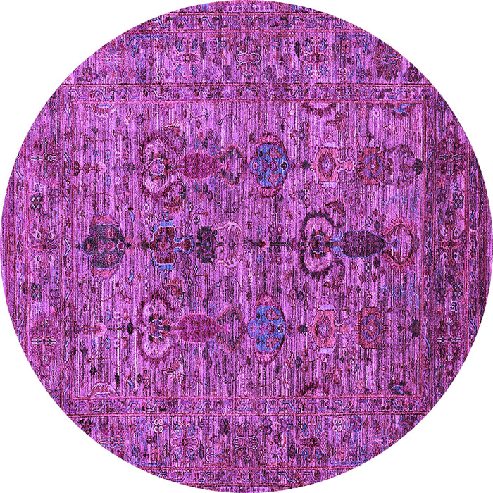 Round Oriental Purple Industrial Rug, urb2427pur