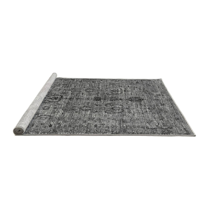 Sideview of Machine Washable Oriental Gray Industrial Rug, wshurb2427gry