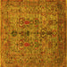 Square Oriental Yellow Industrial Rug, urb2427yw