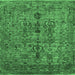 Square Oriental Emerald Green Industrial Rug, urb2427emgrn