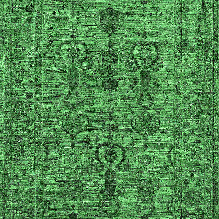 Machine Washable Oriental Emerald Green Industrial Area Rugs, wshurb2427emgrn
