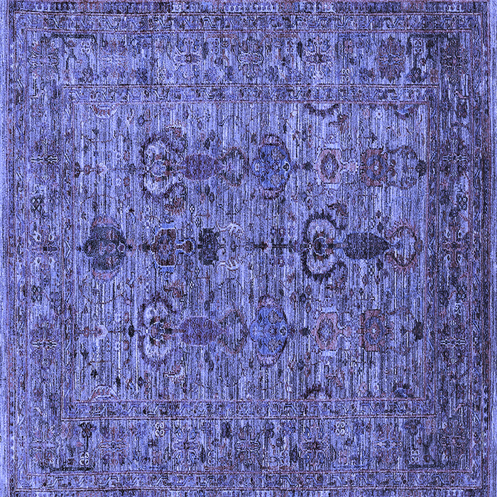 Square Oriental Blue Industrial Rug, urb2427blu