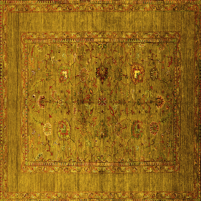 Square Oriental Yellow Industrial Rug, urb2428yw