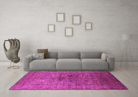 Machine Washable Oriental Pink Industrial Rug, wshurb2428pnk